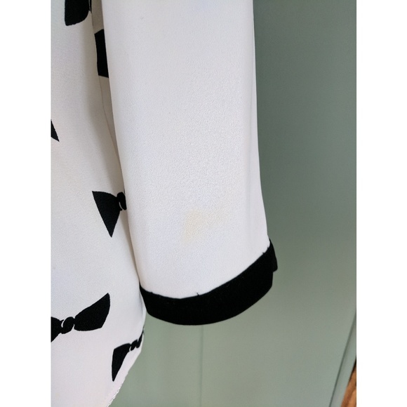 ❗ Last Chance ❗Peter Pan Collar Bow Patterned Top - Picture 3 of 5